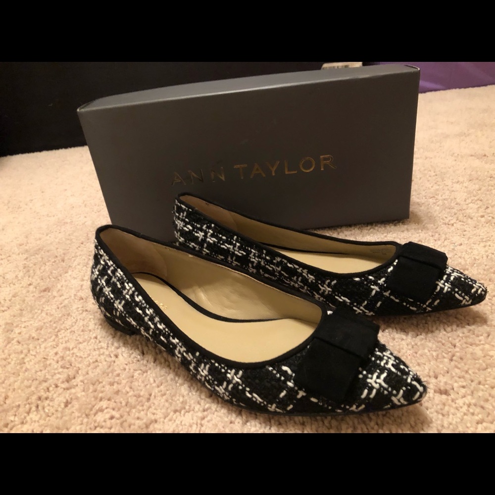 Ann Taylor Penelope tweed flats 6